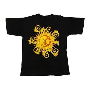 💖 SOLD 💖 Vintage Gianni Versace Profumi Medusa Sun Logo Graphic Black Shirt